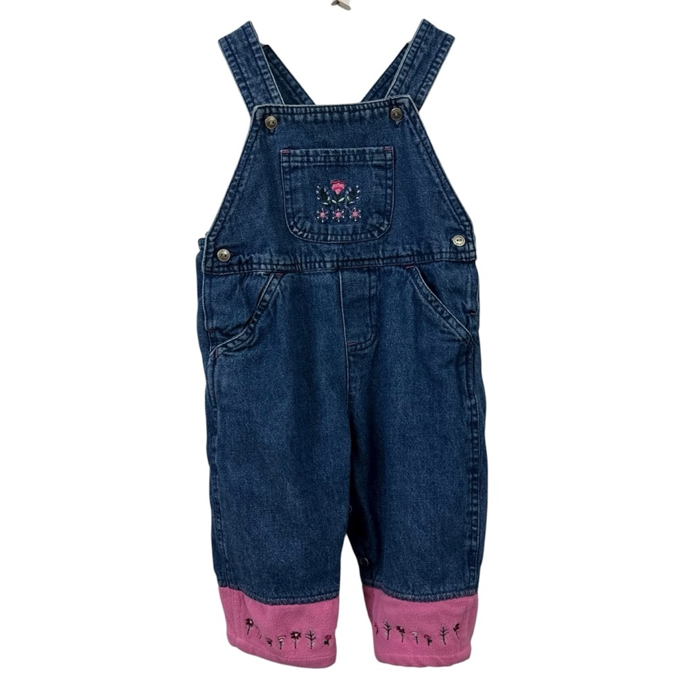 Vintage Cherokee Baby Floral Overalls Size 12M